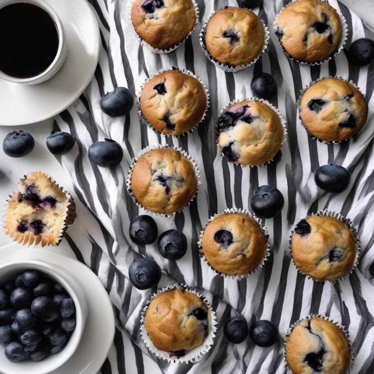 Blueberry muffins bursting with real berries